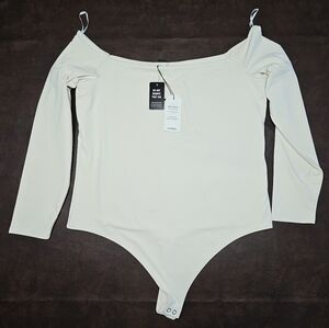 NWTs Cream Off-Shoulder Bodysuit - Express Body Contour, XL